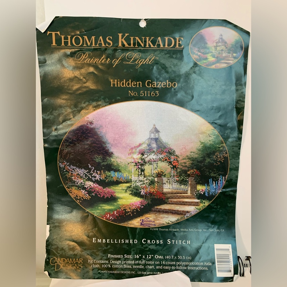 Thomas Kinkade Hidden Gazebo Embellished Cross Stitch Kit 51163